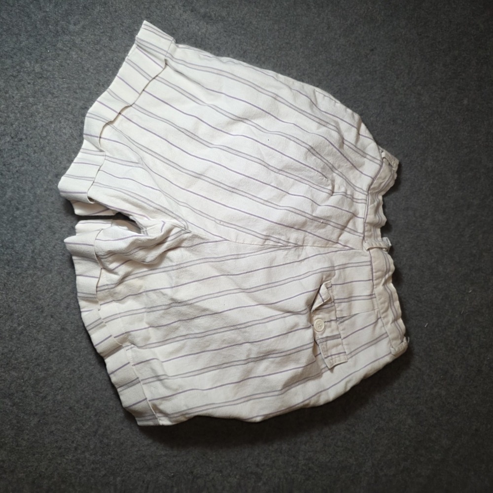 Vintage Casablanca Cream Purple Pinstripe Shorts D1 - Picture 5 of 5